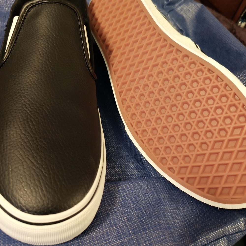 Vans Black and White Slip-On Loafers - Picture 2 of 3